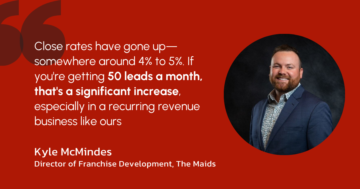 Quote from Kyle McMindes, Director of Franchise Development, The Maids